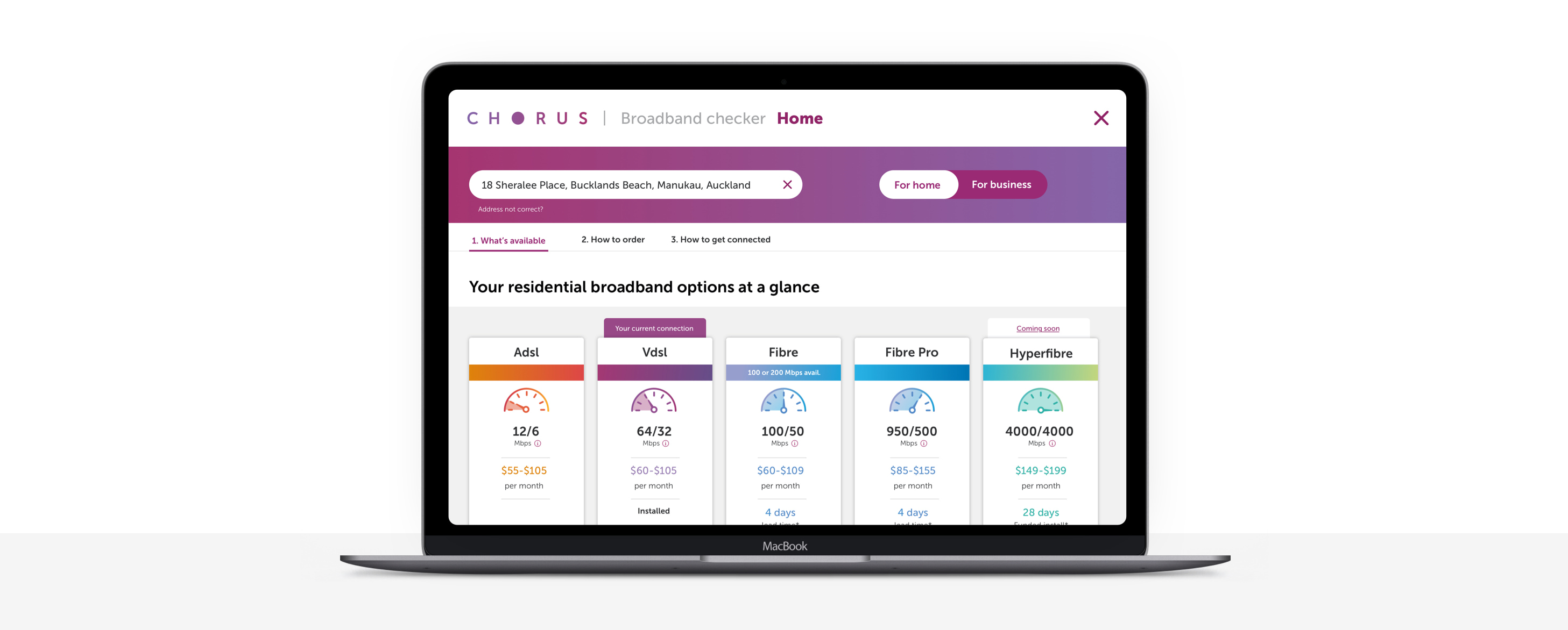 Chorus broadband checker tool